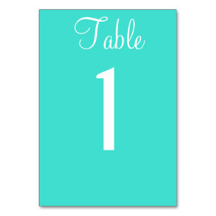 Turquoise Blue Wedding Table No. Cards