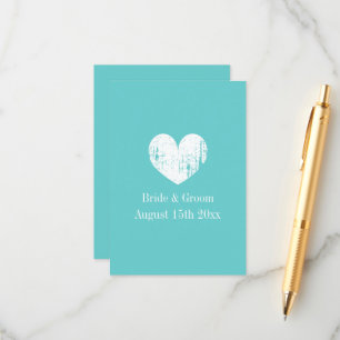Turquoise blue wedding vertical enclosure card