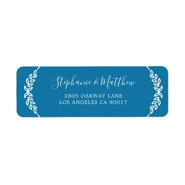 Turquoise Blue White Leaf Foliage Elegant Wedding (Front)