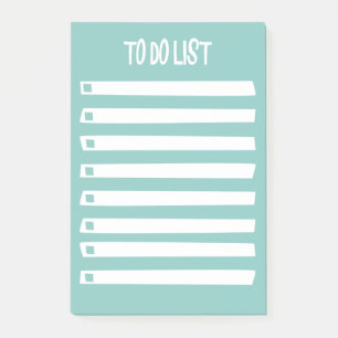 Turquoise Blue White Simple Girly To Do List Stati Post-it Notes