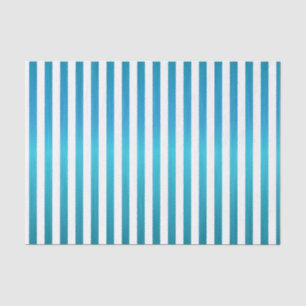 Turquoise Blue & White Stripes Tissue Paper