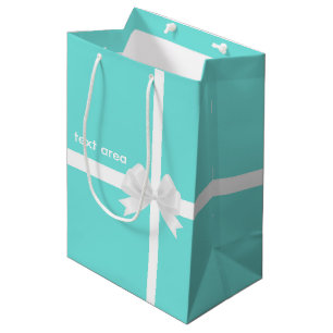 Turquoise Blue with Bow Chic Glamour Glam Gift Bag