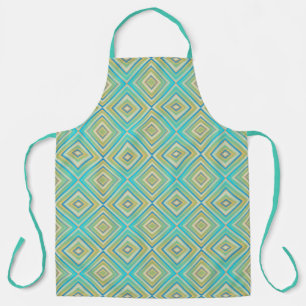 Turquoise Blues Alternative Diamond Pattern Apron
