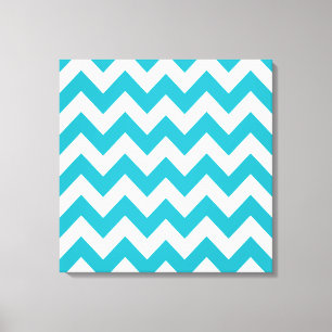 Turquoise Bold Chevron at Emporio Moffa Canvas Print