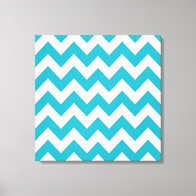 Turquoise Bold Chevron at Emporio Moffa Canvas Print (Front)