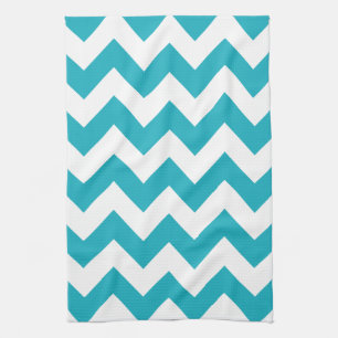 Turquoise Bold Chevron Tea Towel