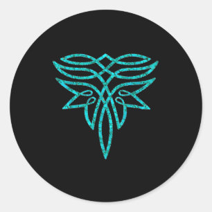 Turquoise Boot Boot Stittching Western Cowgirl Wom Classic Round Sticker