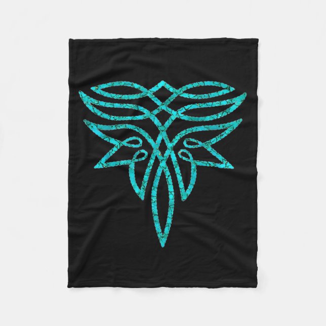 Turquoise Boot Boot Stittching Western Cowgirl Wom Fleece Blanket (Front)