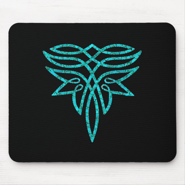 Turquoise Boot Boot Stittching Western Cowgirl Wom Mouse Mat (Front)