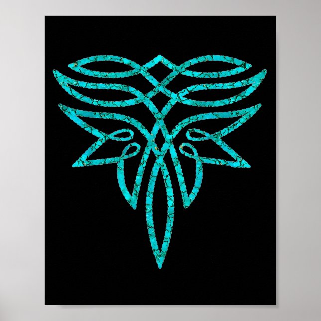 Turquoise Boot Boot Stittching Western Cowgirl Wom Poster (Front)