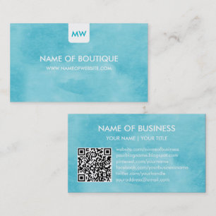 Turquoise Boutique QR Code Design Business Card