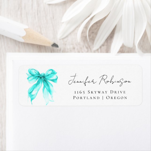 Turquoise Bow Coquette Script Sweet 16 Party  (Insitu)