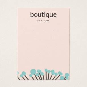 Turquoise Branch Pink Earring Display Card