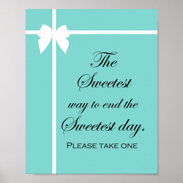 Turquoise Bridal Brunch Sign Aqua (Front)