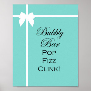 Turquoise Bridal Shower Game Sign Aqua