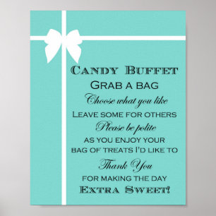 Turquoise Bridal Shower Game Sign Aqua