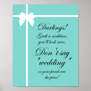 Turquoise Bridal Shower Game Sign Aqua