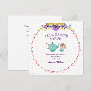 Turquoise Bridal Tea Party Shower Invitation