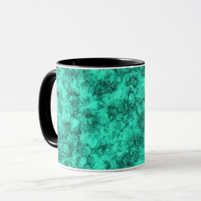 Turquoise bright marble pattern mug (Front Left)