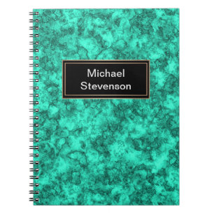 Turquoise bright marble pattern notebook