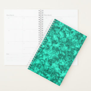 Turquoise bright marble pattern planner