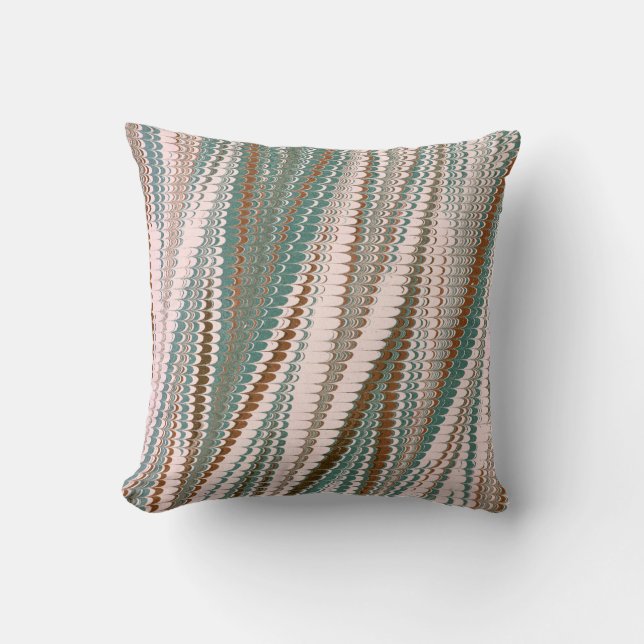 Turquoise/Brown/Ivory Throw Pillow (Front)