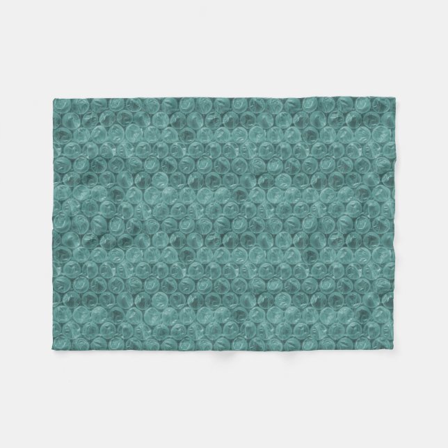 Turquoise bubble wrap pattern fleece blanket (Front (Horizontal))