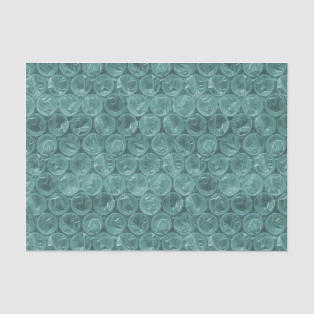 Turquoise bubble wrap pattern tissue paper (Front)