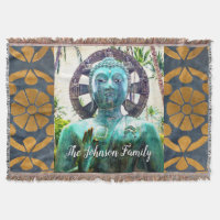 Turquoise Buddha Statue Photo Peace Quote Name