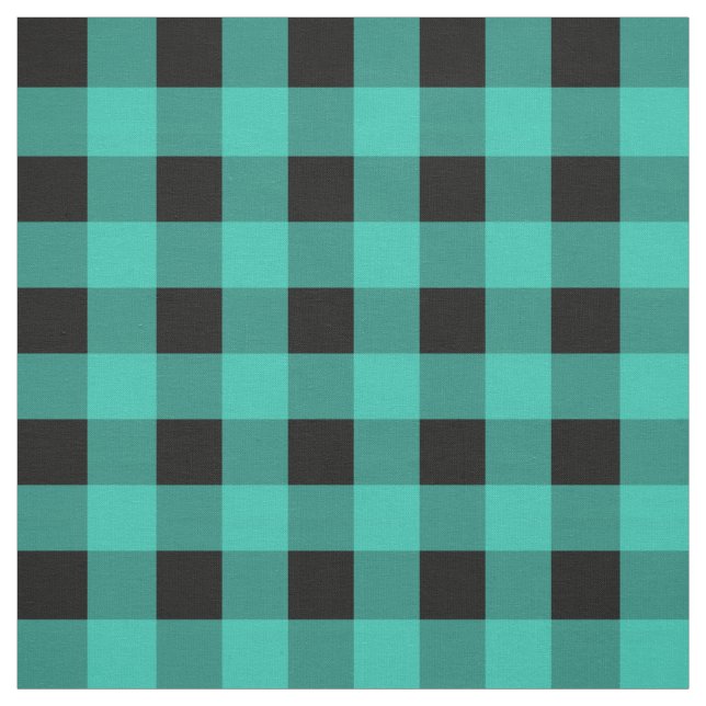 Turquoise Buffalo Plaid Fabric (Swatch)