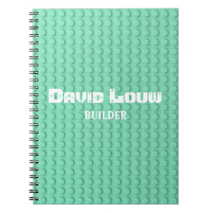 Turquoise building blocks notebook