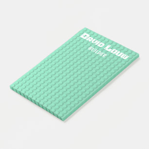 Turquoise building blocks post-it notes