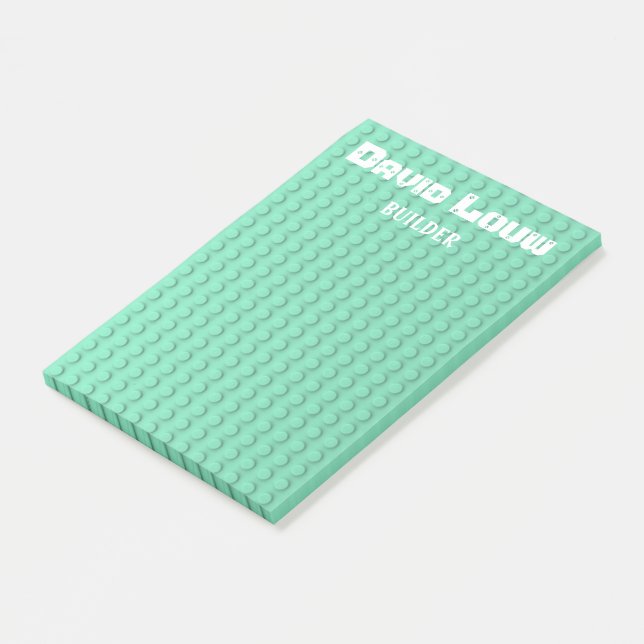 Turquoise building blocks post-it notes (Angled)
