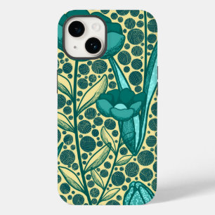 Turquoise bulbo flowers Case-Mate iPhone 14 case