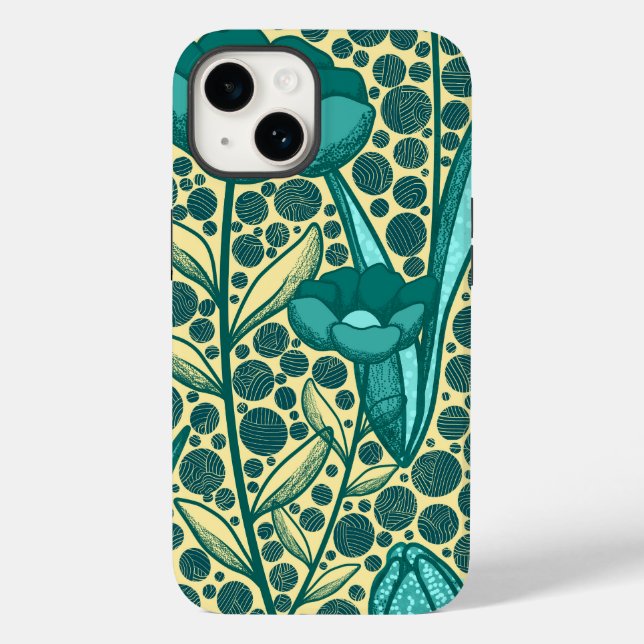 Turquoise bulbo flowers Case-Mate iPhone case (Back)