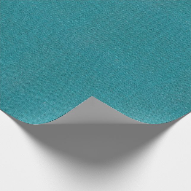 Turquoise Burlap Texture Wrapping Paper (Corner)