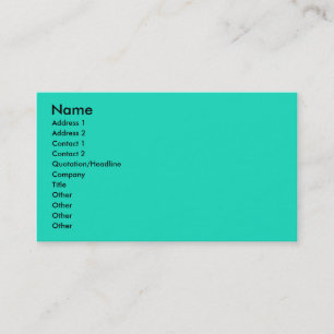 turquoise business card