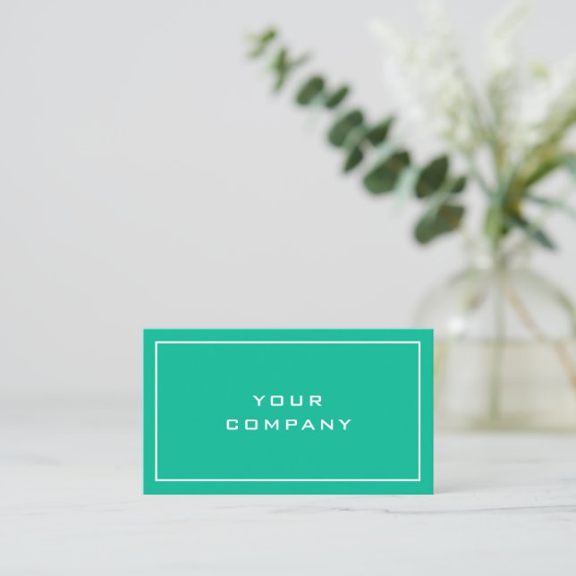 Turquoise Business Card Your Colour and Font Desig (Standing Front)