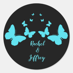 Turquoise Butterflies Design Sticker