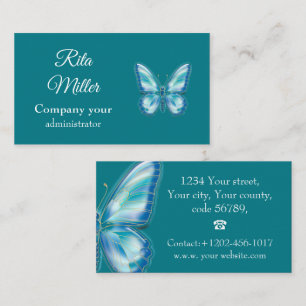 Turquoise Butterfly Business Card