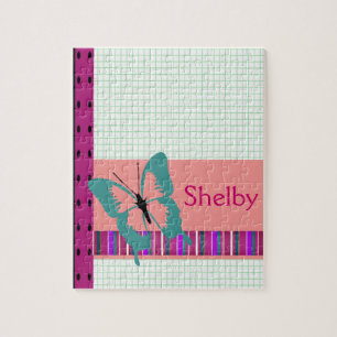 Turquoise Butterfly Jigsaw Puzzle