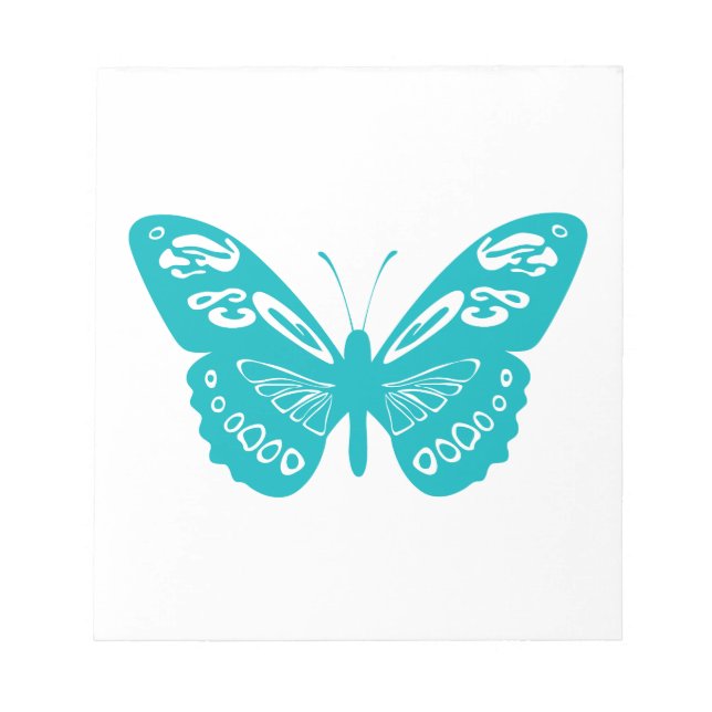 Turquoise Butterfly Notepad (Front)