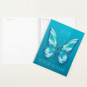 Turquoise butterfly planner