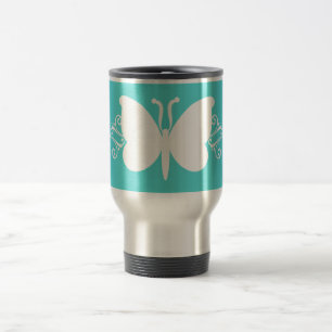 Turquoise Butterfly Swirls Mug