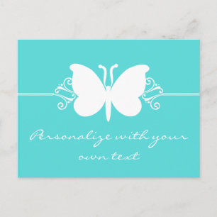 Turquoise Butterfly Swirls Postcard