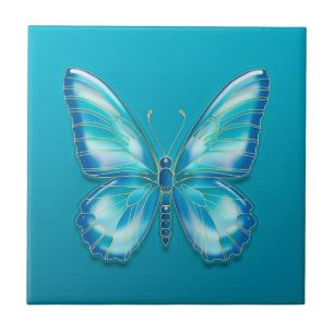 Turquoise Butterfly Tile