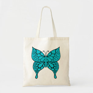 Turquoise Butterfly Tote Bag