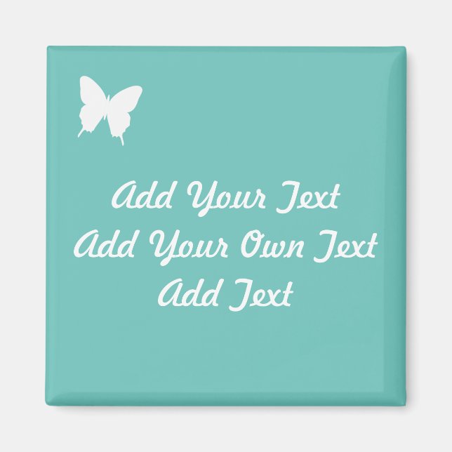 Turquoise Butterfly Wedding Save The Date Magnet (Front)