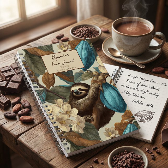 Turquoise Cacao Sloth Chocolate Tasting Notebook (Creator Uploaded)