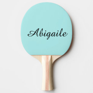 Turquoise Calligraphy Name Trendy Minimalist Ping Pong Paddle
